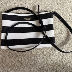 Kate Spade Monochrome Striped Crossbody Bag